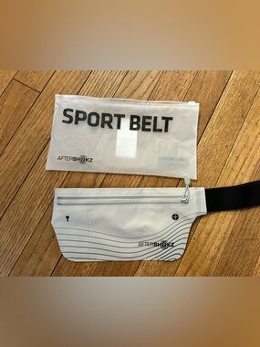 Aftershokz White Sport Belt with Zip Pocket and Adjustable Strap